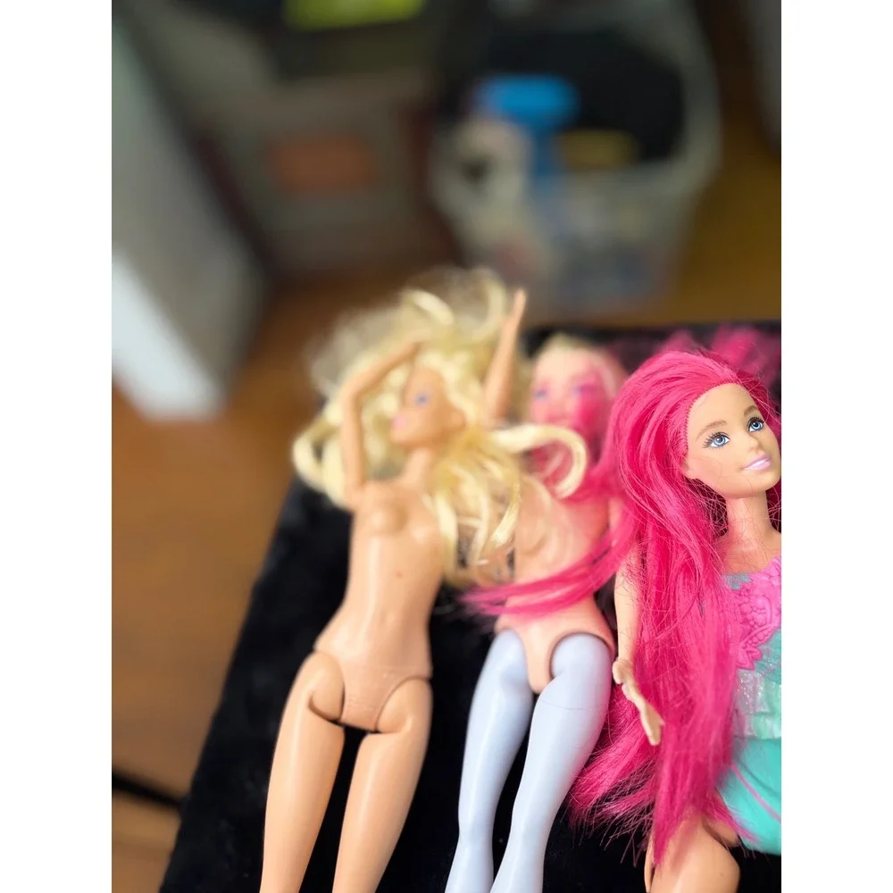 Mattel Barbie Doll Lot of 6 Dreamtopia Mermaid Beach Life Vest Pink Hair Dolls